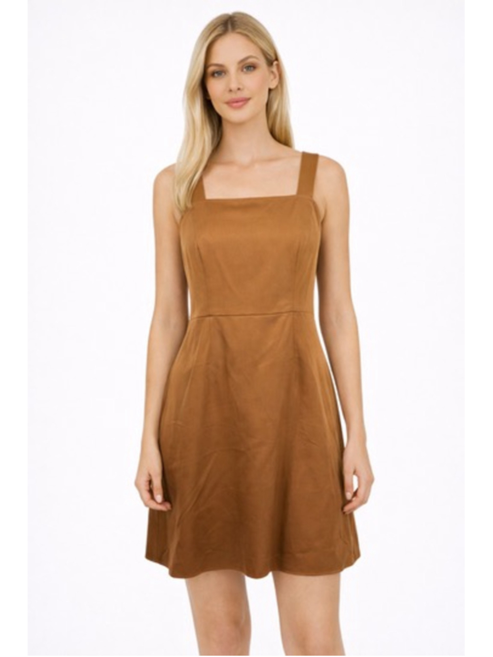 J. Crew Gramercy Twill Square Neck Dress A-Line Sleeveless Mini Caramel Size 14